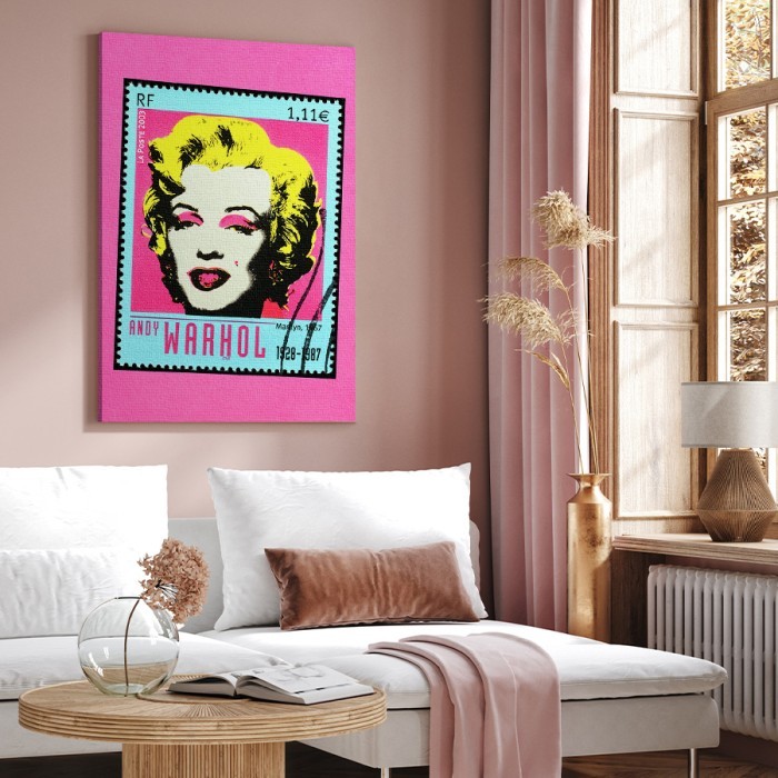 Γραμματόσημο Marilyn Monroe σε Πίνακα σε καμβά για το σαλόνι