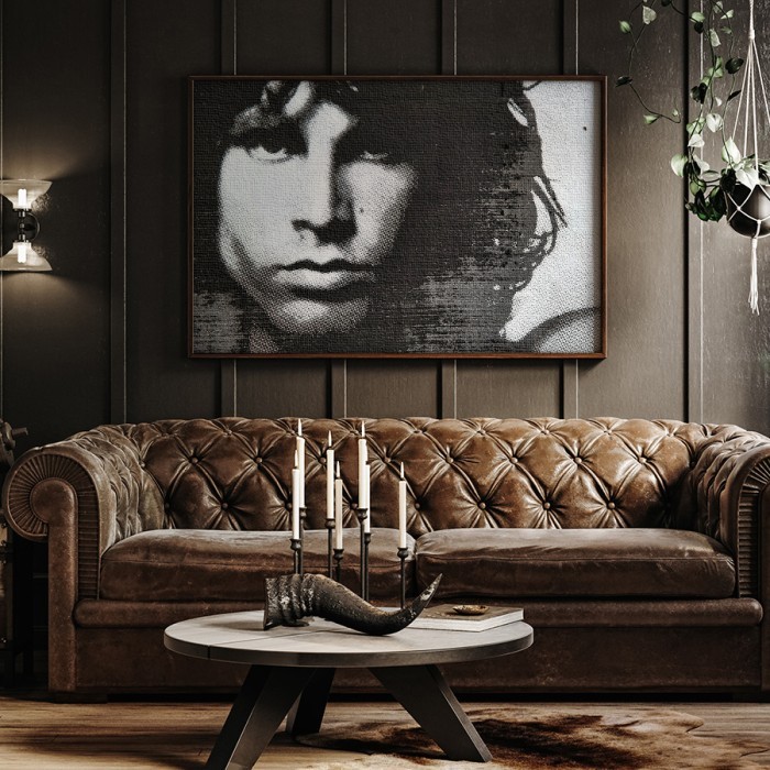 Πίνακας σε καμβά με κορνίζα Jim Morrison