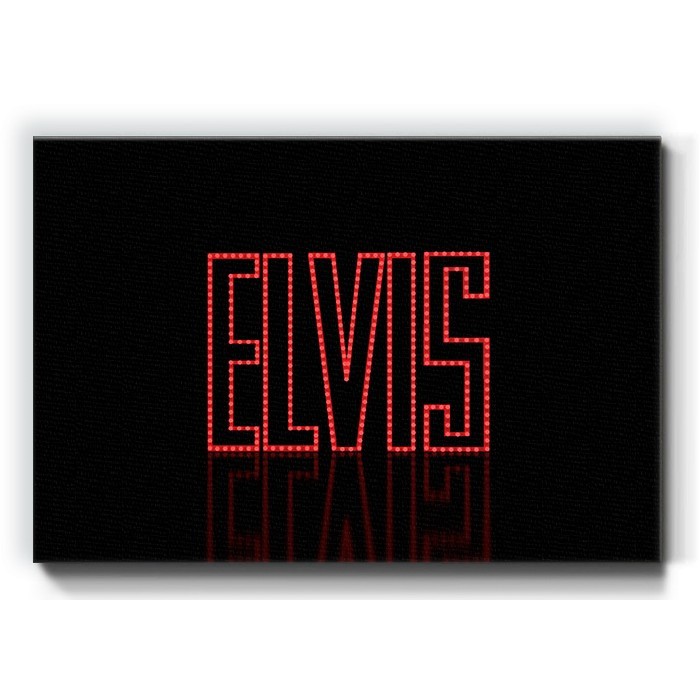 Πίνακας σε καμβά Led text Elvis