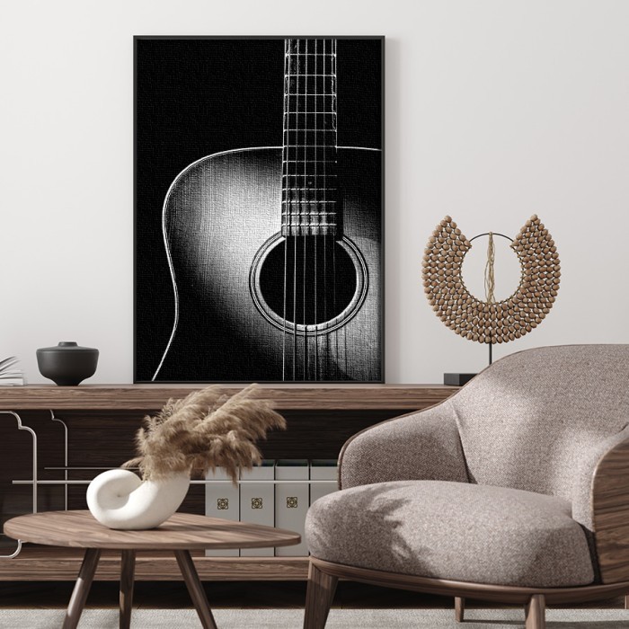 Κλασική κιθάρα σε Πίνακα σε καμβά με κορνίζα 