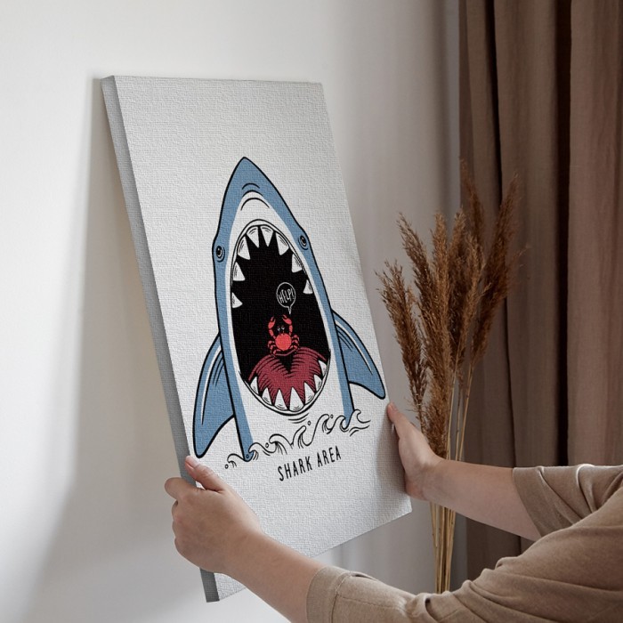 Πίνακας σε καμβά για την διακόσμηση Shark area