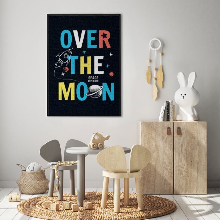 Πίνακας σε καμβά με κορνίζα Over the moon