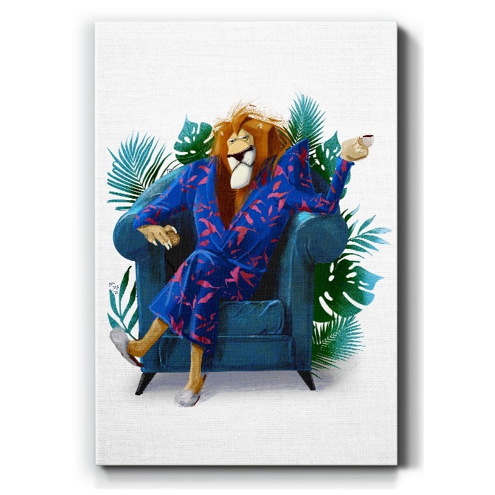 Λιοντάρι με κοστούμι σε Πίνακα σε καμβά 