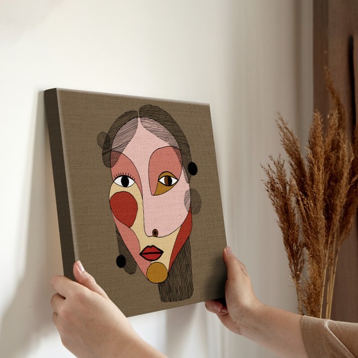 Πίνακας σε καμβά για το σαλόνι με Μοντέρνο πορτρέτο γυναίκας