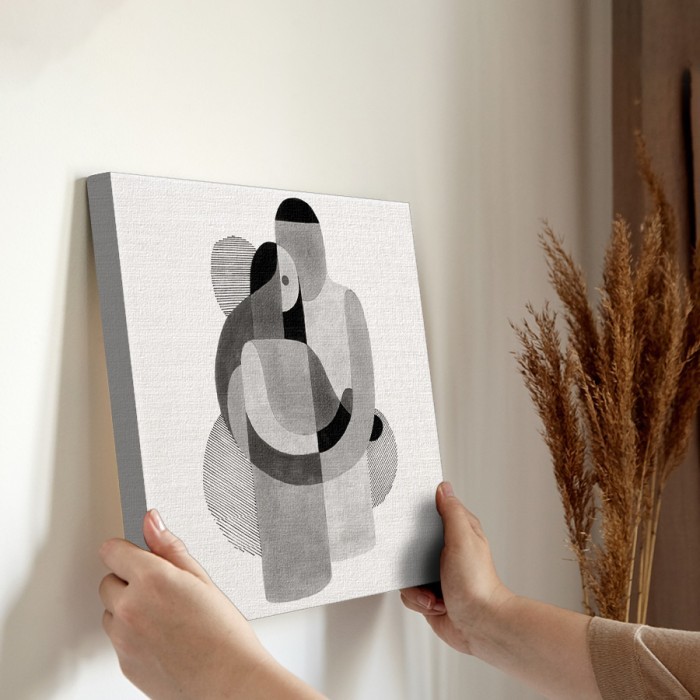 Πίνακας σε καμβά για την διακόσμηση τοίχου με Grey Abstract couple