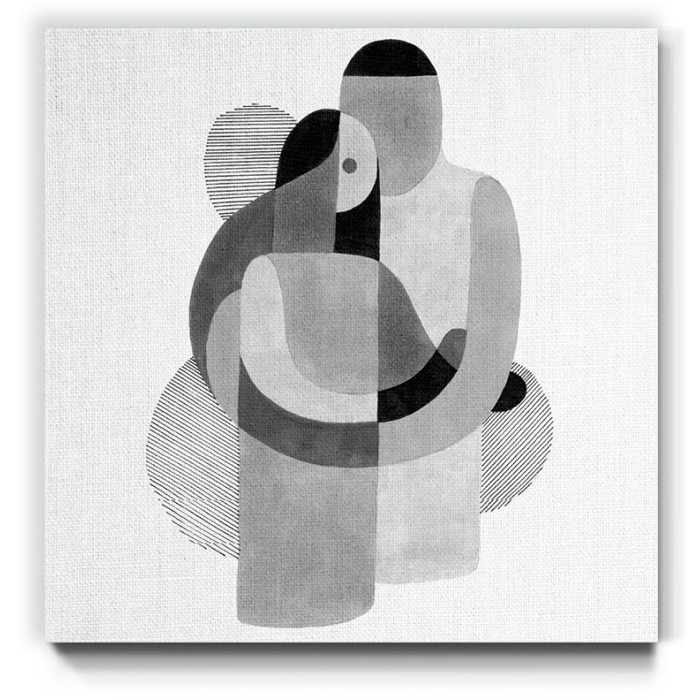 Πίνακας σε καμβά με Grey Abstract couple