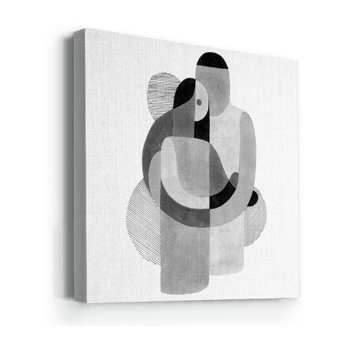 Πίνακας σε καμβά με τελάρο με Grey Abstract couple