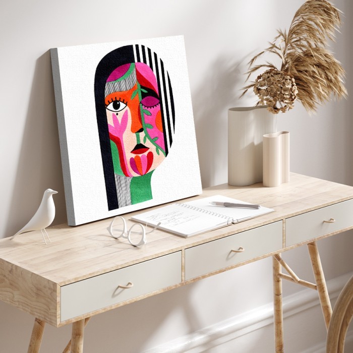 Πίνακας σε καμβά για το σαλόνι με Μοντέρνα προσωπογραφία γυναίκας