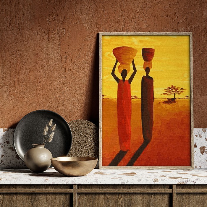Πίνακας σε καμβά με κορνίζα με African Women