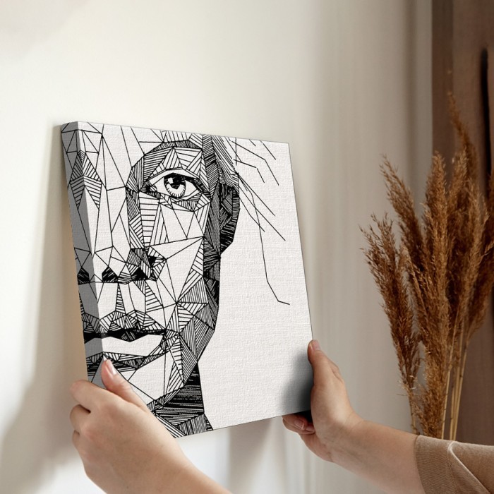 Πίνακας σε καμβά για την διακόσμηση τοίχου με το Γεωμετρικό πρόσωπο γυναίκας