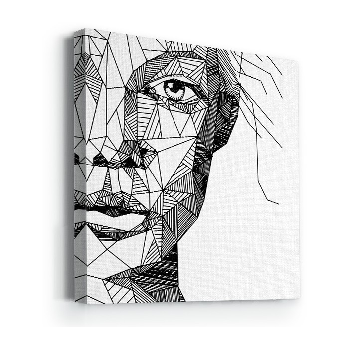 Πίνακας σε καμβά με τελάρο με το Γεωμετρικό πρόσωπο γυναίκας