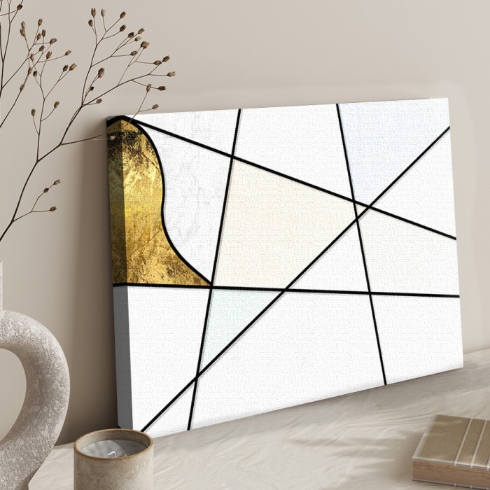 Πίνακας σε καμβά με κορνίζα με Πολυγωνικά σχέδια