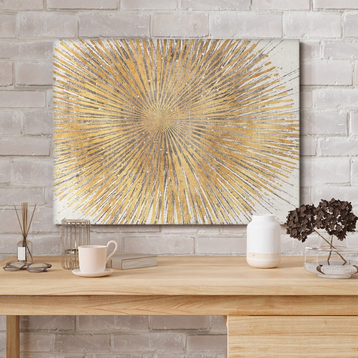 Πίνακας σε καμβά για το σαλόνι με  Χρυσές ακτίνες