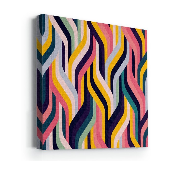 Πίνακας σε καμβά με τελάρο με Αφηρημένα πολύχρωμα γεωμετρικά σχήματα