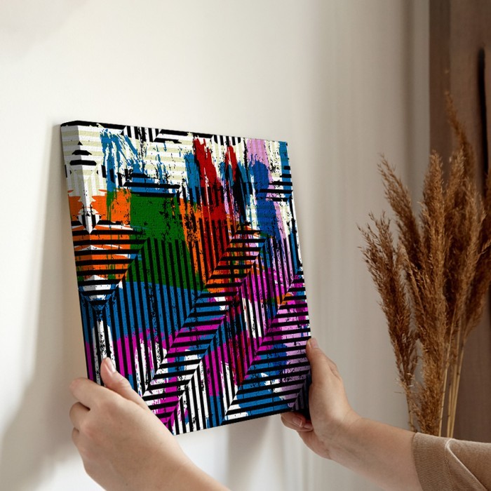 Πίνακας σε καμβά για την διακόσμηση τοίχου με Πινελιές χρωμάτων 