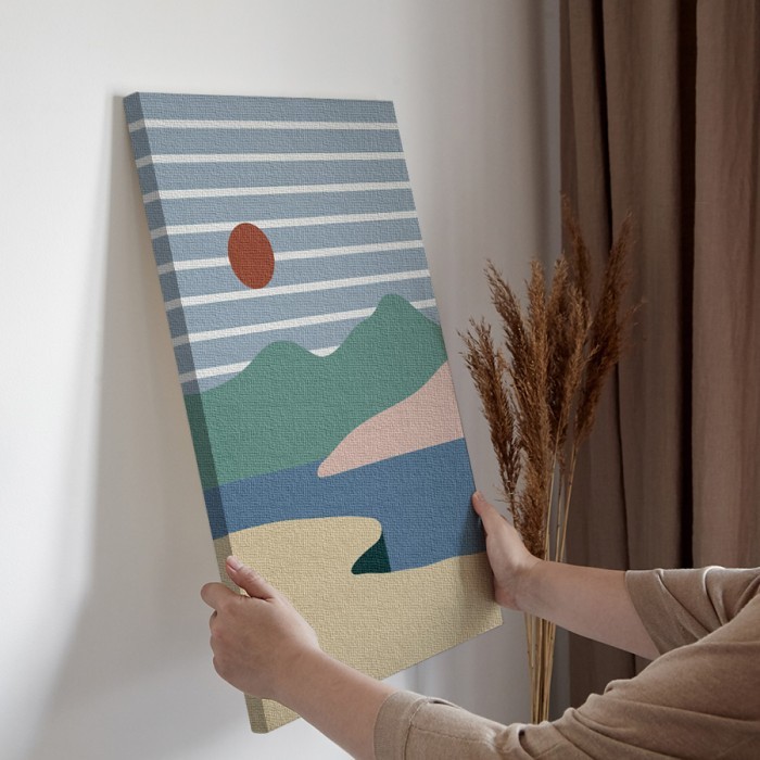 Πίνακας σε καμβά για την διακόσμηση τοίχου με Πολύχρωμα βουνά