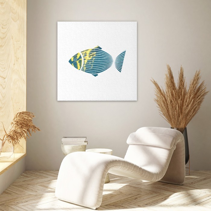 Πίνακας σε καμβά με κορνίζα με Πολύχρωμο ψάρι