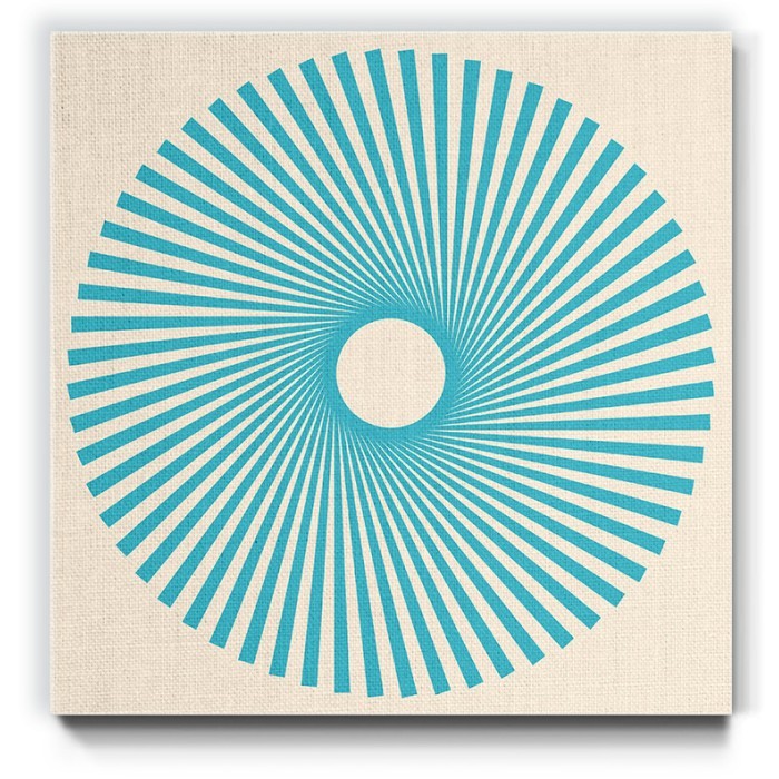 Κύκλος με μπλέ ακτίνες σε Πίνακα σε καμβά