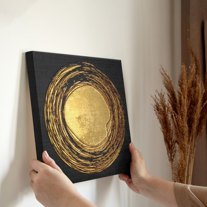 Χρυσός κύκλος σε Πίνακα σε καμβά για την διακόσμηση τοίχου