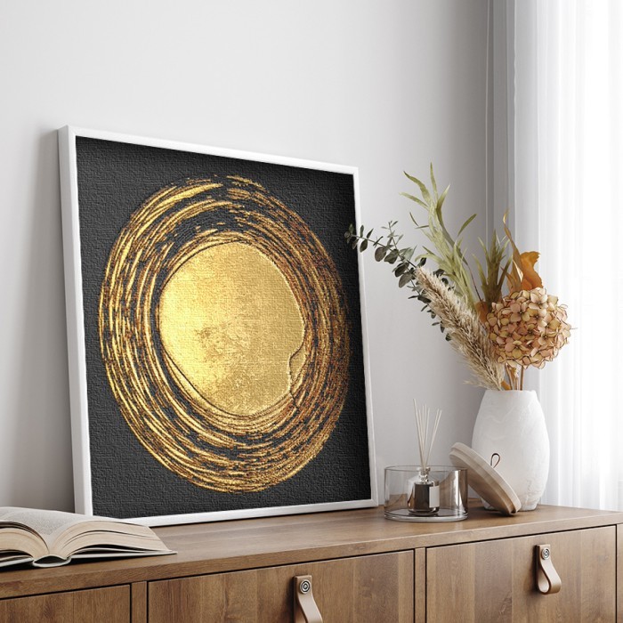 Χρυσός κύκλος σε Πίνακα σε καμβά για το σαλόνι