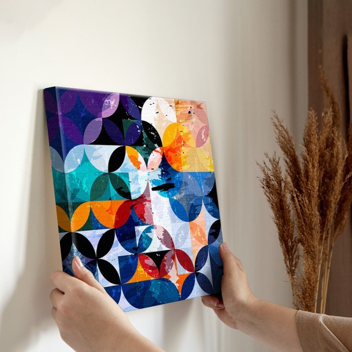 Πίνακας σε καμβά για την διακόσμηση τοίχου με Πολύχρωμα σχήματα