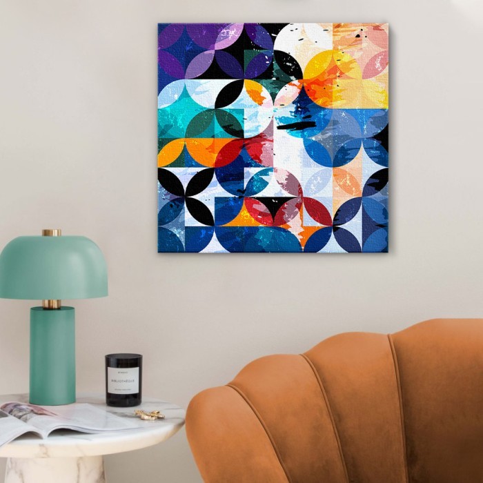 Πίνακας σε καμβά για το σαλόνι με Πολύχρωμα σχήματα
