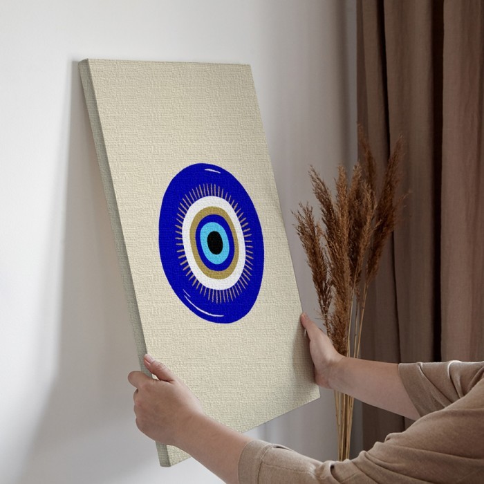 Πίνακας σε καμβά για την διακόσμηση τοίχου με μπλε μάτι 