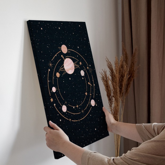 Πίνακας σε καμβά για την διακόσμηση τοίχου με  το Ηλιακό σύστημα