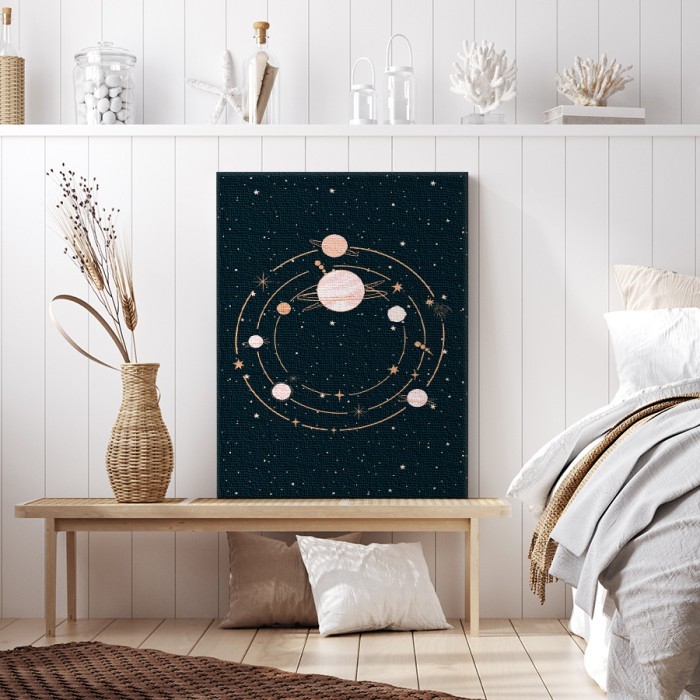 Πίνακας σε καμβά για το σαλόνι με  το Ηλιακό σύστημα