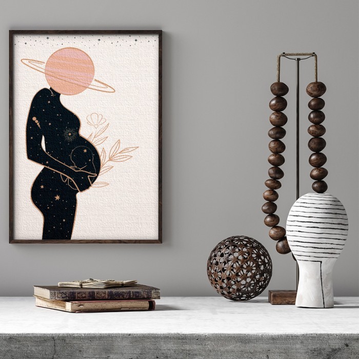 Πίνακας σε καμβά για το σαλόνι με  έγκυο γυναίκα