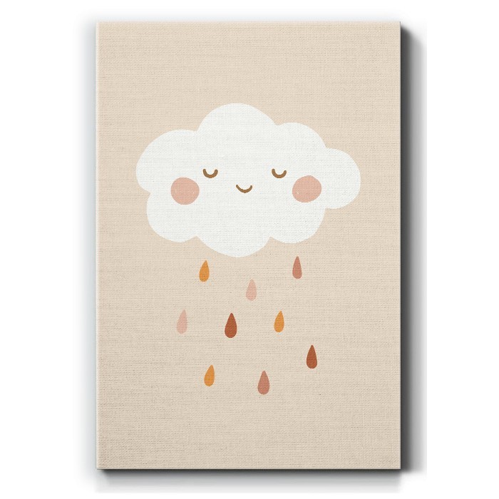Πίνακας σε καμβά με Συννεφάκι με χρωματιστή βροχή