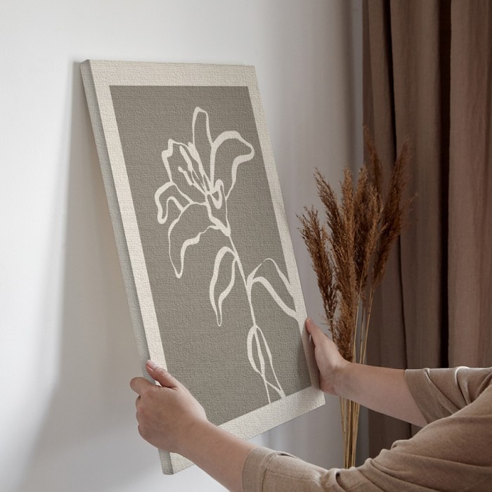 Πίνακας σε καμβά για την διακόσμηση τοίχου με Γραμμικό λουλούδι