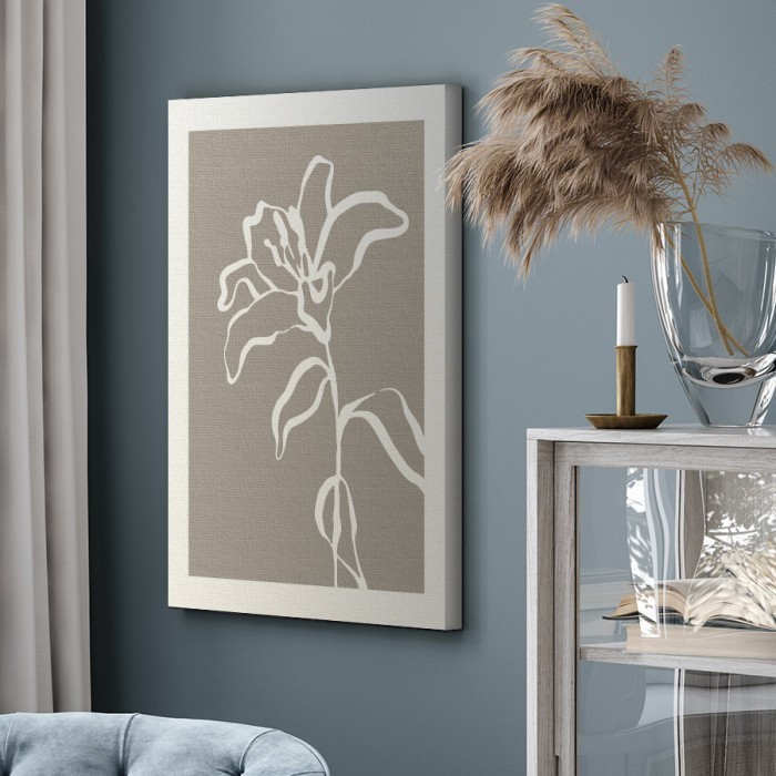 Πίνακας σε καμβά για το σαλόνι με Γραμμικό λουλούδι 