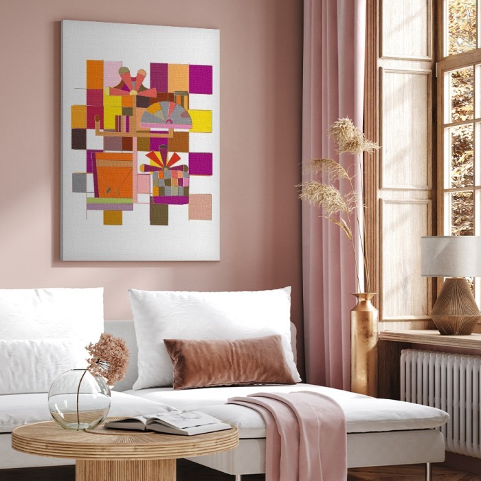 Πίνακας σε καμβά για το σαλόνι με  Πολύχρωμη σύνθεση