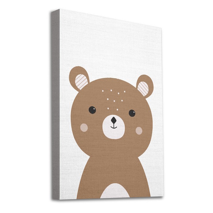 Καφέ αρκουδάκι σε Πίνακα σε καμβά με τελάρο