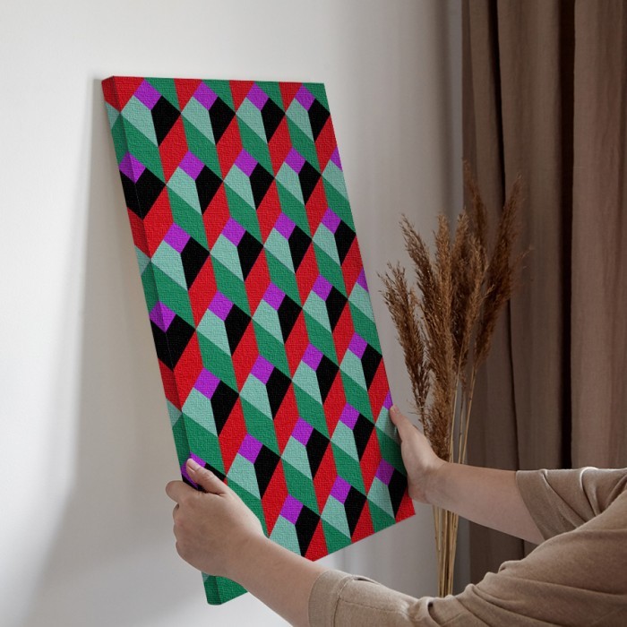 Πίνακας σε καμβά για την διακόσμηση τοίχου με Πολύχρωμα τετράγωνα