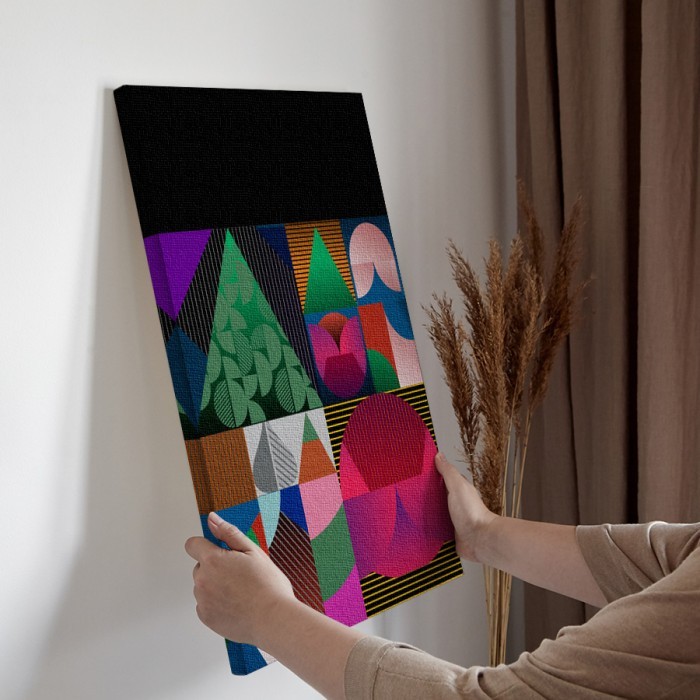 Πίνακας σε καμβά για την διακόσμηση τοίχου με Αφηρημένη πολύχρωμη σύνθεση