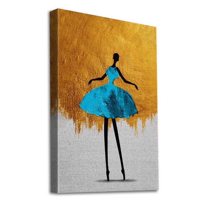 Χορεύτρια με μπλέ φόρεμα σε Πίνακα σε καμβά με τελάρο