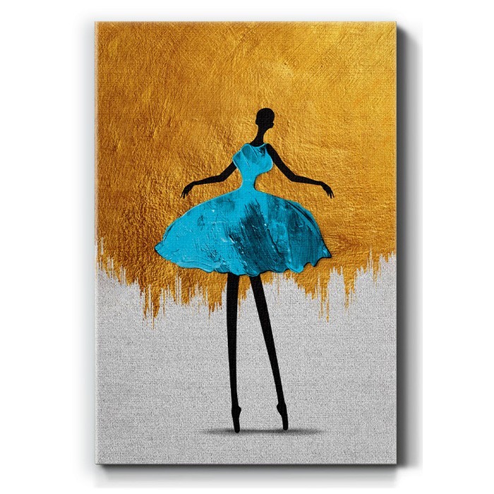 Χορεύτρια με μπλέ φόρεμα σε Πίνακα σε καμβά