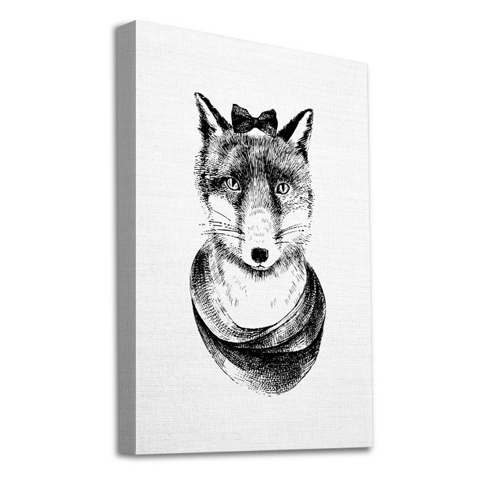 Αλεπού με φιόγκο σε Πίνακα σε καμβά με τελάρο