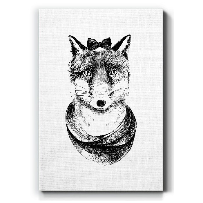Αλεπού με φιόγκο σε Πίνακα σε καμβά 