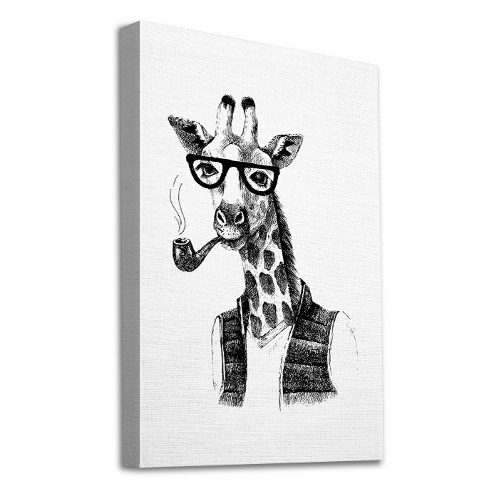 Καμηλοπάρδαλη με γυαλιά σε Πίνακα σε καμβά με τελάρο