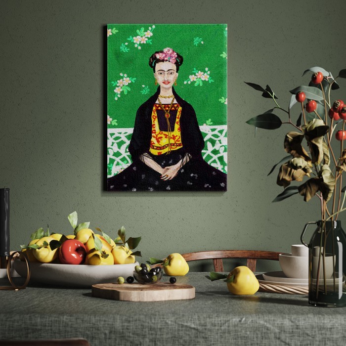 Πίνακας σε καμβά για το σαλόνι με την Frida Kahlo 