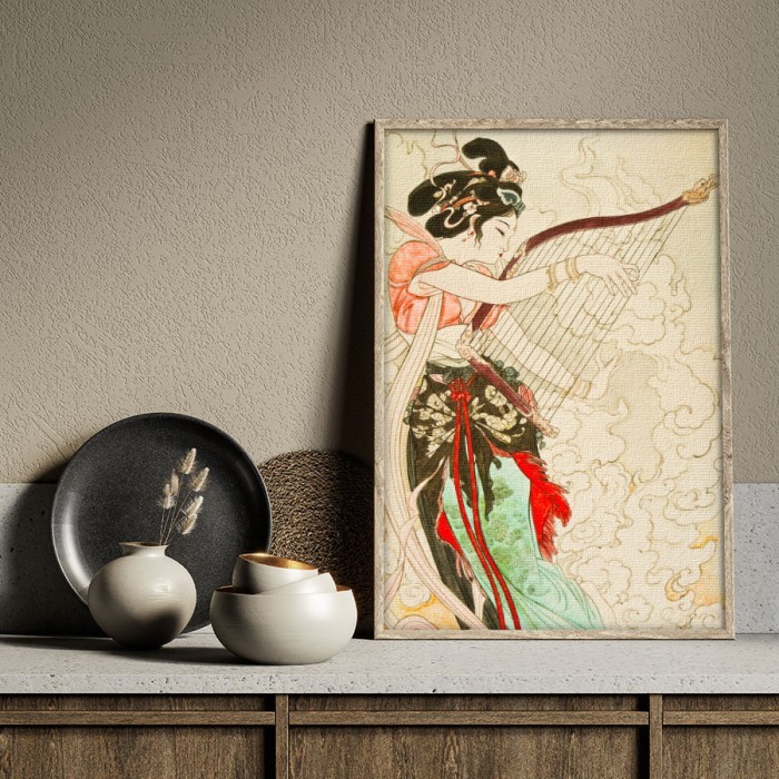Πίνακας σε καμβά με κορνίζα με Κινεζική ζωγραφική