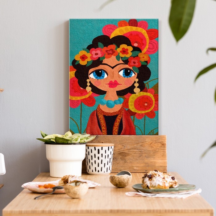 Frida Kahlo εξωτικό πορτρέτο σε Πίνακα σε καμβά για το σαλόνι