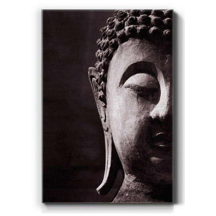 Αρχαίο πρόσωπο Βούδα σε Πίνακα σε καμβά