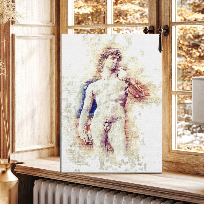 Πίνακας σε καμβά για το σαλόνι με Γυμνό άγαλμα