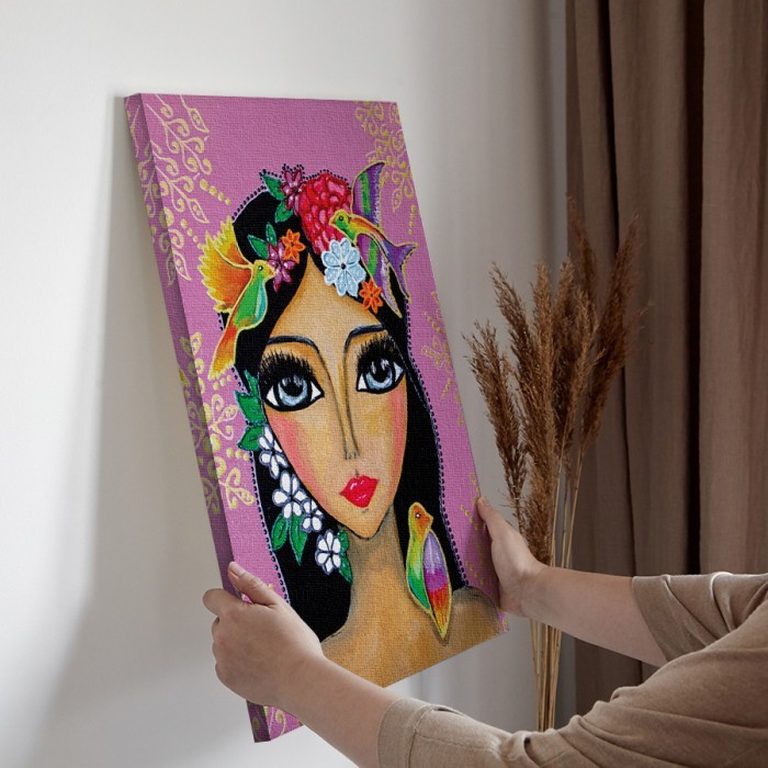 Γυναίκα με μεγάλα μάτια σε Πίνακα σε καμβά για την διακόσμηση τοίχου
