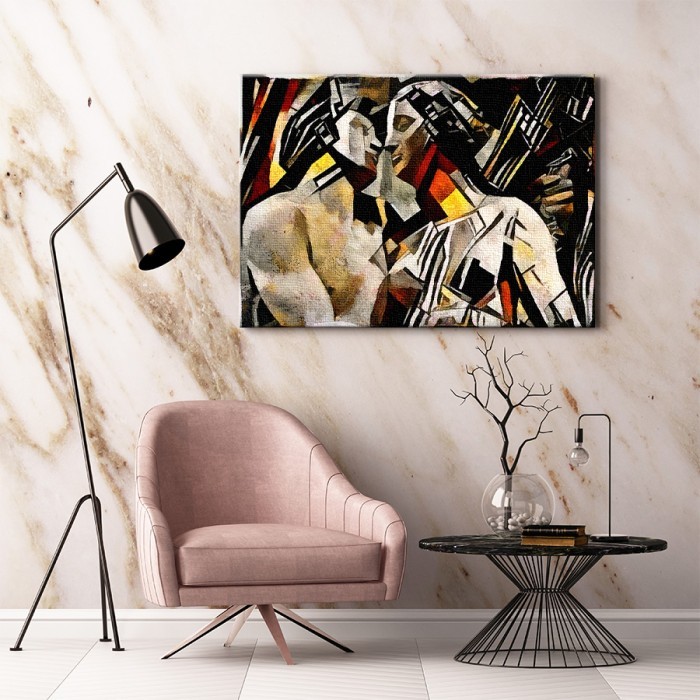 Πίνακας σε καμβά για το σαλόνι Abstract greek art