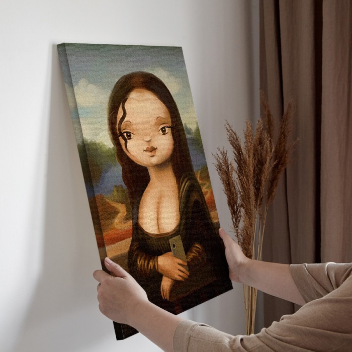 Μόνα Λίζα cartoon σε Πίνακα σε καμβά για την διακόσμηση τοίχου